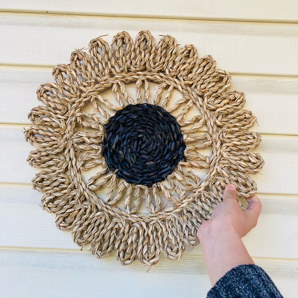 2 Pieces Boho rattan wall decor flowers birthday wedding gift Trivet Wall art